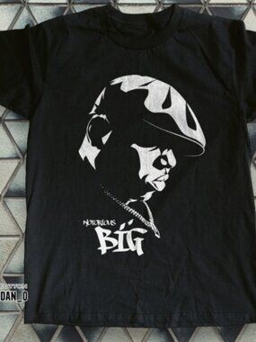 90s Hip Hop Legend Silhouette Graphic Tee - Retro Rap Artist Black T-shirt